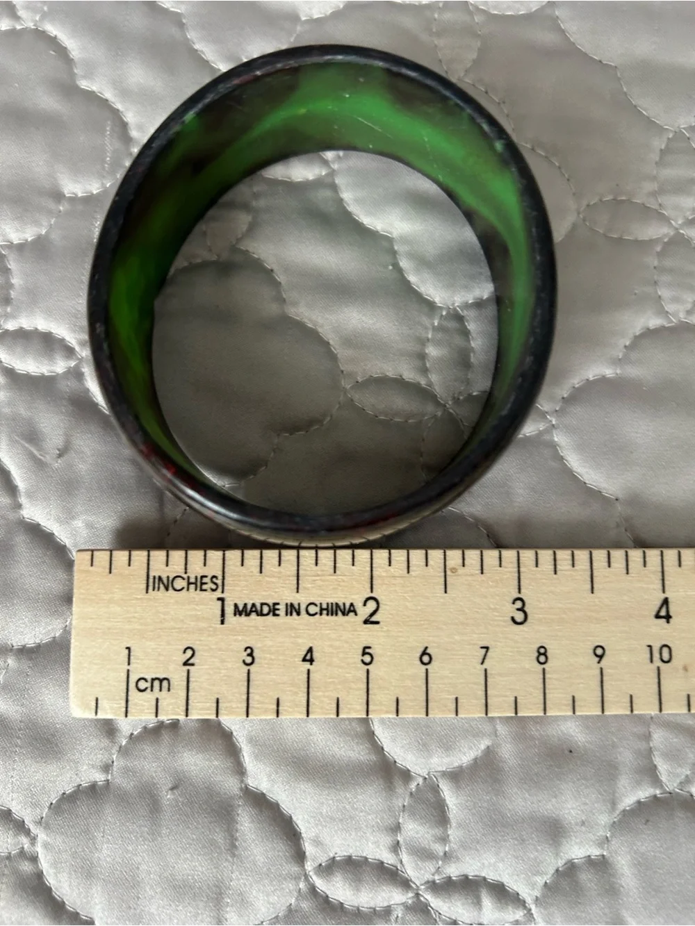 Olive GREEN and Multi-Colored SWIRLED Chunky Bangle Bracelet